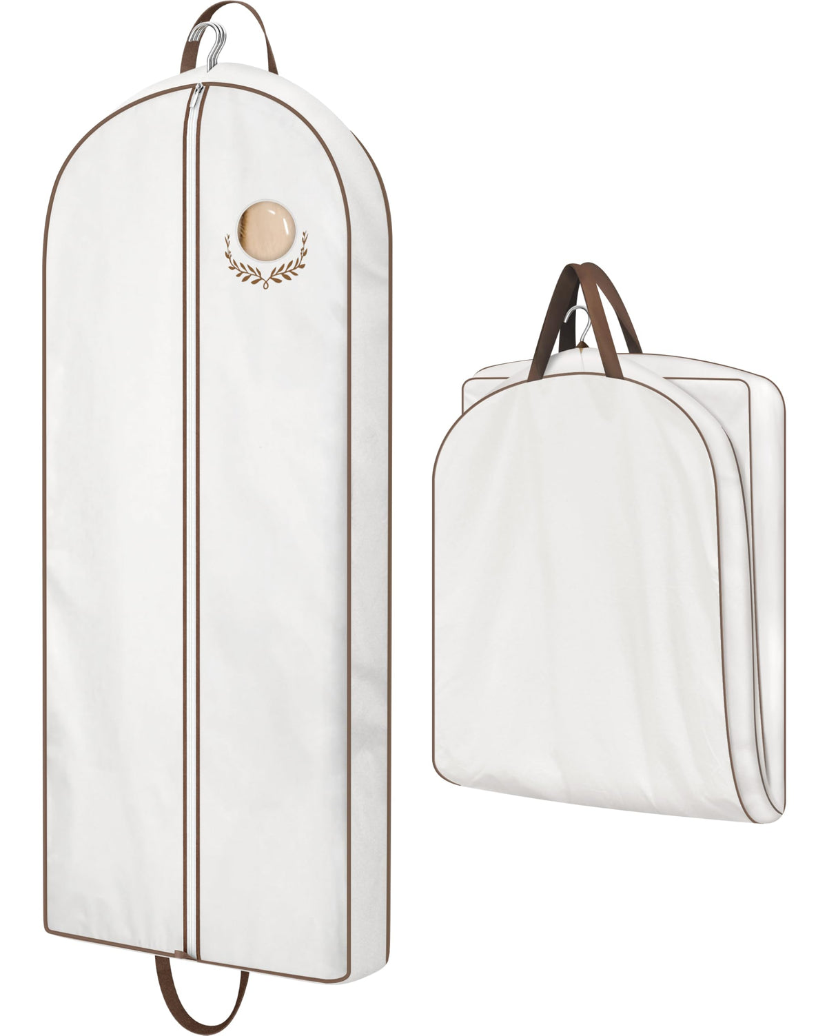 MISSLO 60-inch cotton garment bag for long dresses protects garments from dust while traveling.