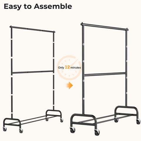 MISSLO adjustable middle rod adapts to different clothing lengths and sizes.