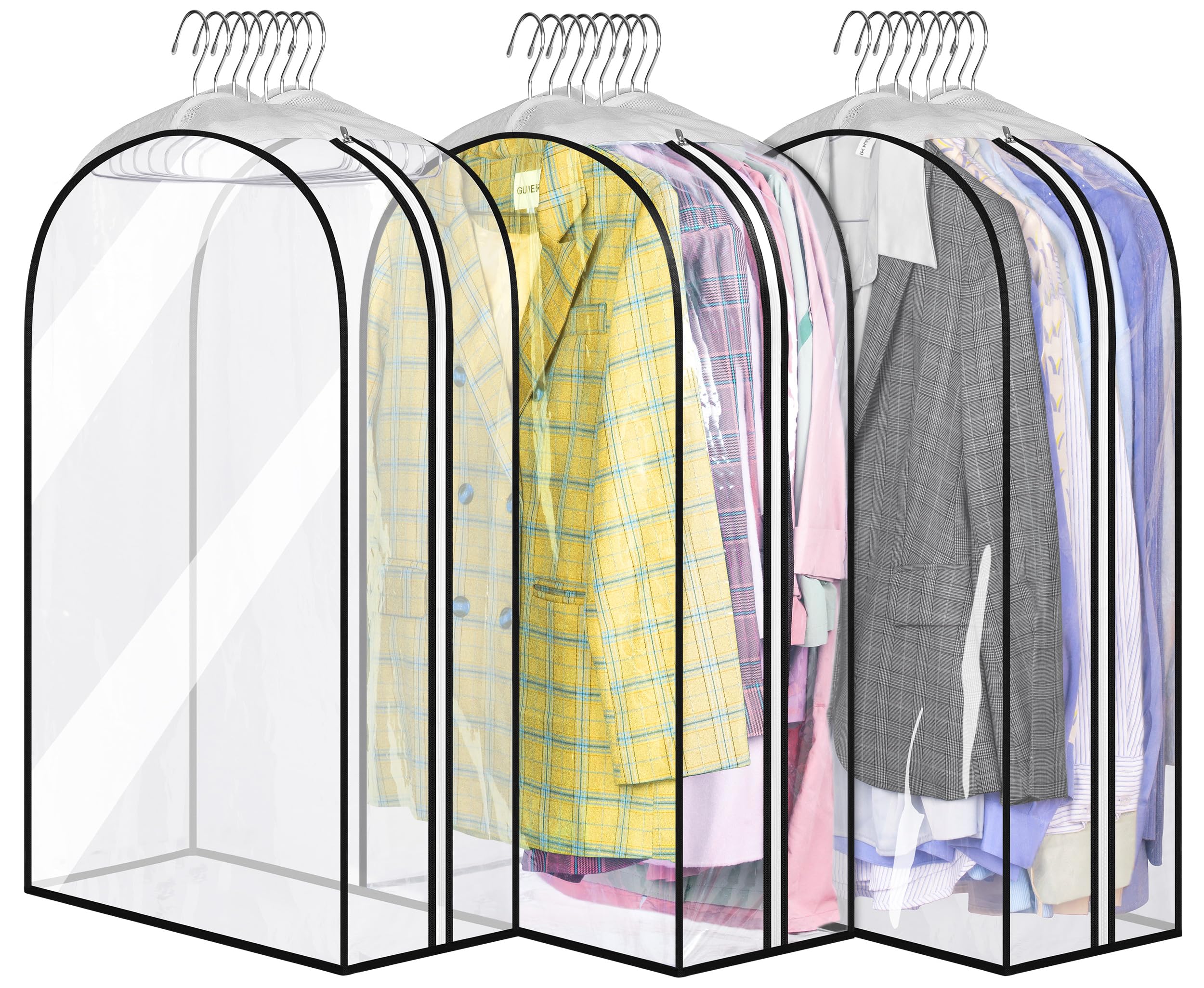 MISSLO 32-inch all-clear garment bag front view for quick item identification.