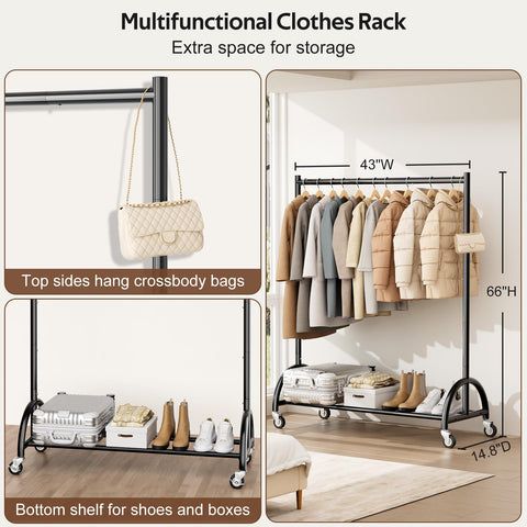 MISSLO bottom shelf stores boxes or shoes neatly and accessibly