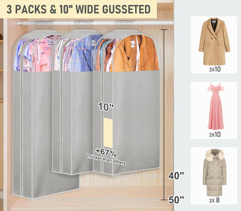 MISSLO clear PEVA garment bag highlights contents for easy selection.