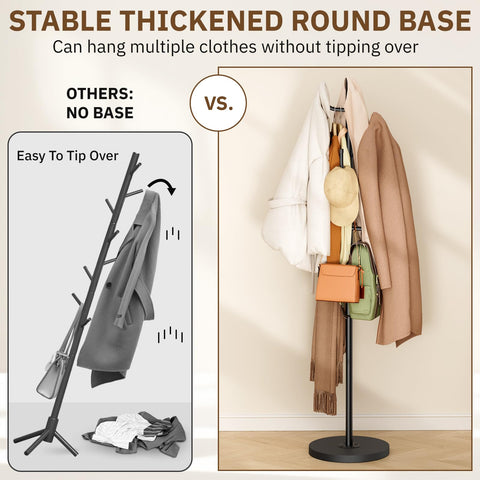 MISSLO coat rack with six staggered hooks for organized belongings.