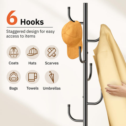 MISSLO modern bedroom decor featuring a black finish coat rack.