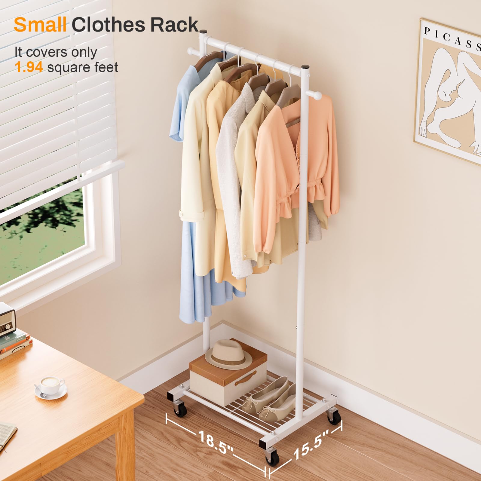 MISSLO compact urban closet solution is ideal for small bedrooms.
