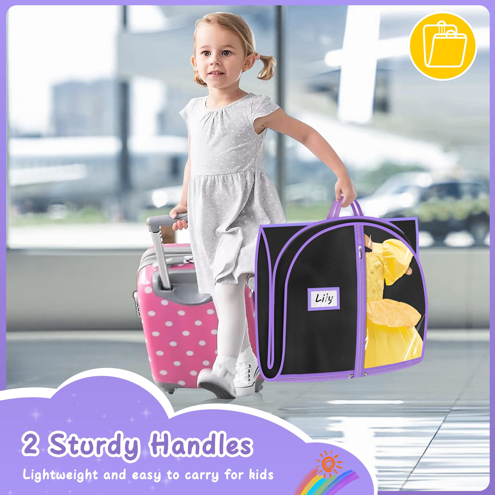 MISSLO garment bag features ID pocket for name tags.