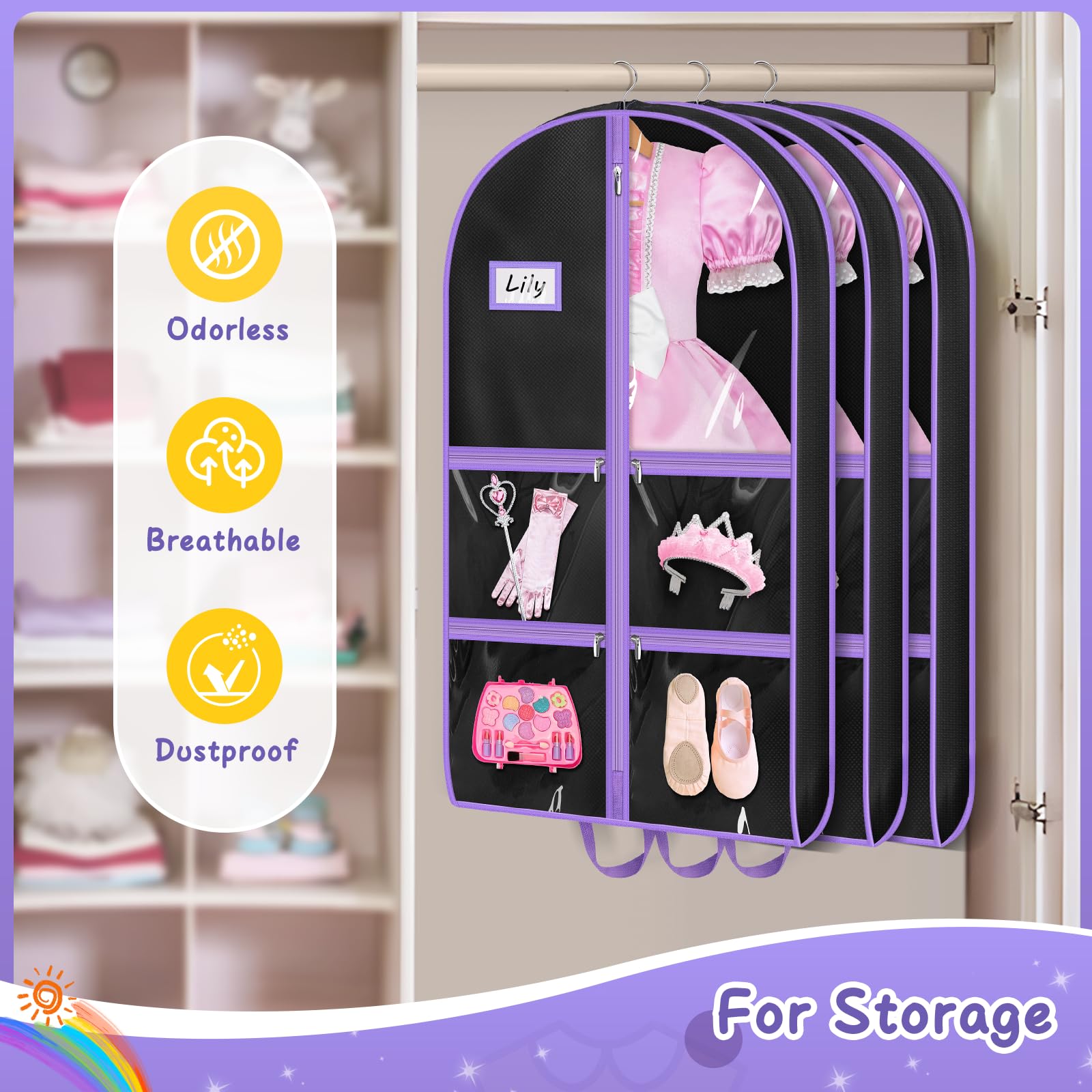 MISSLO breathable non-woven fabric with PVC accents for storage.