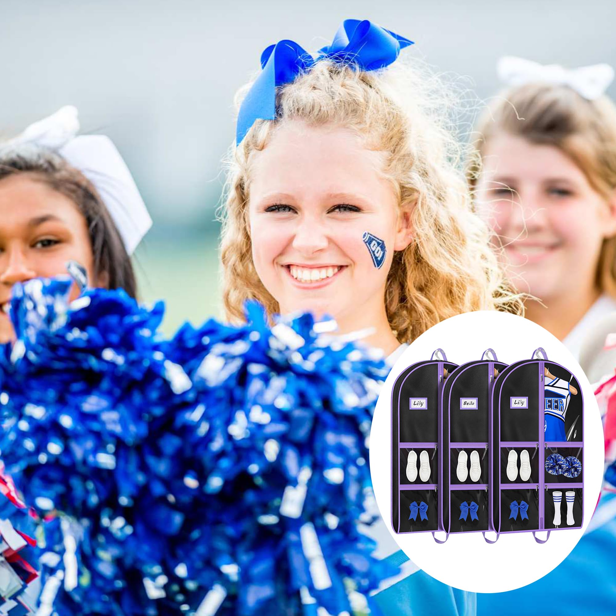 MISSLO 3-pack dance garment bags ideal for recitals and travel.