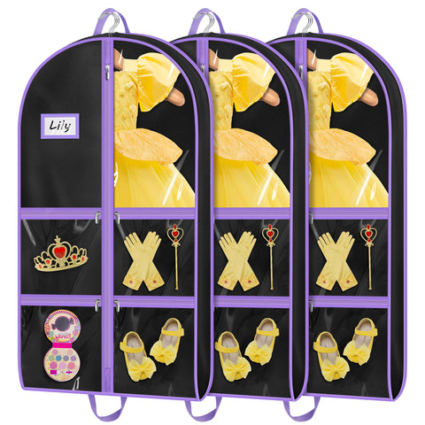 MISSLO 40-inch dance garment bag with four pockets for organized costumes.