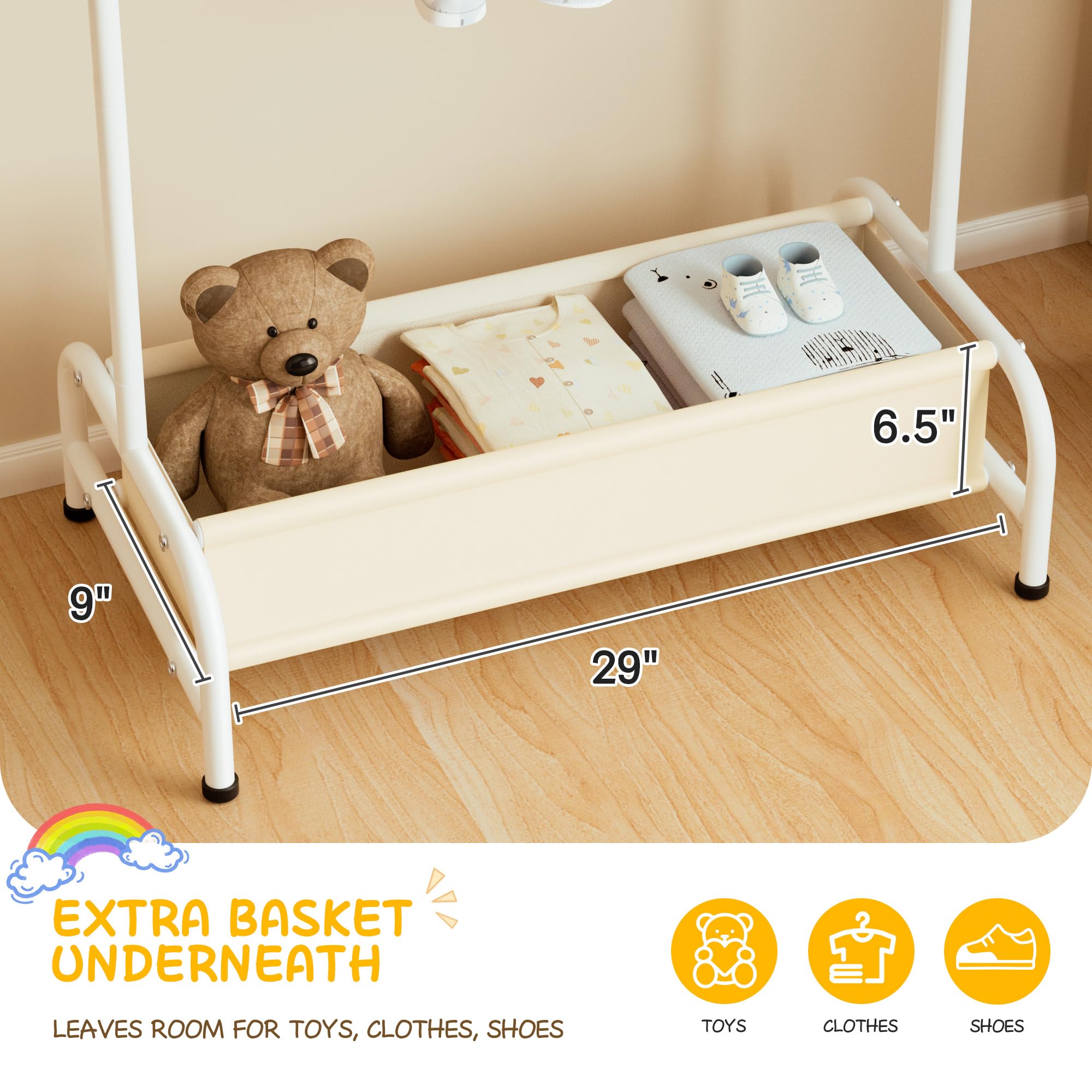 MISSLO dress-up rack anti-slip stoppers keep hangers secure and organized.