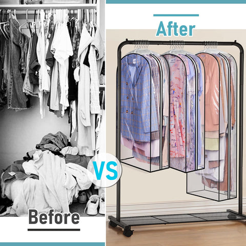 MISSLO 10-inch gusseted bag blocks dust while keeping garments accessible