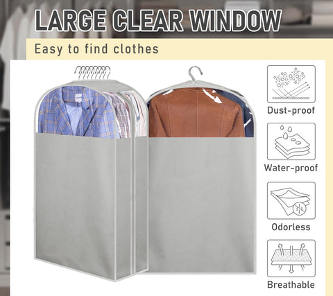 MISSLO dust-protection design with hanger access keeps garments clean.