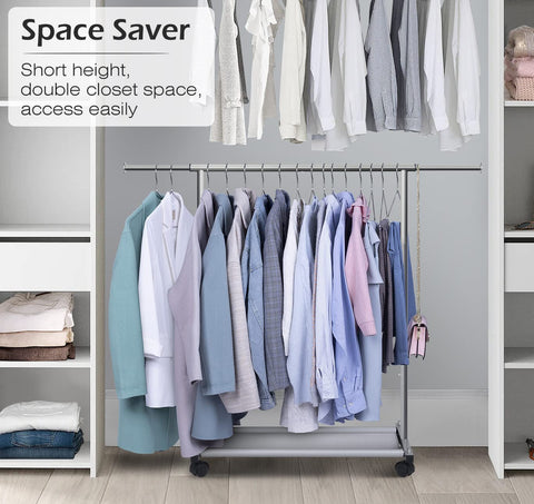 MISSLO extendable width from 30.5 to 48 inches increases hanging space.