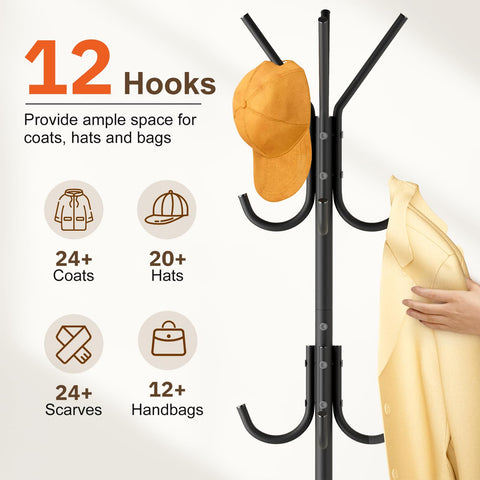 MISSLO freestanding coat hanger fits small spaces without tipping.