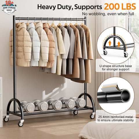 MISSLO garment rack with 50 coats capacity helps maximize small apartment space