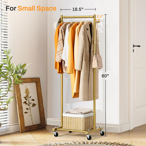 MISSLO gold finish metal rod adds durable style for wardrobe organization