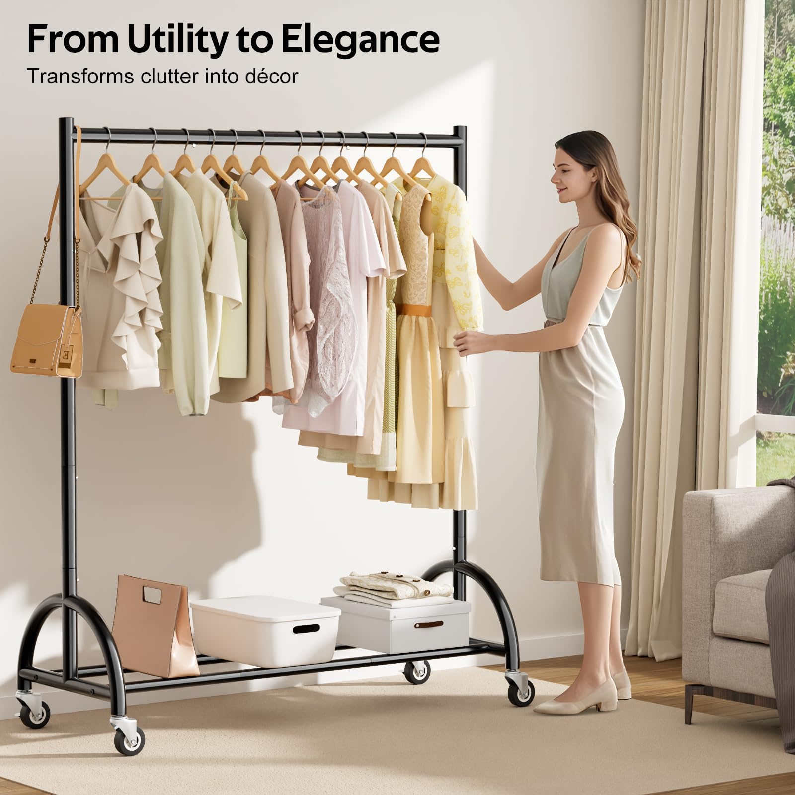 MISSLO integrated side frames organize bags for easy access