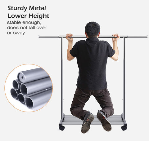 MISSLO large capacity holds 25+ coats or 50+ shirts without bending.