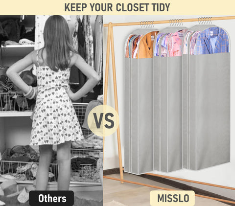 MISSLO long dress protection bag is ideal for gowns, coats and other long garments.