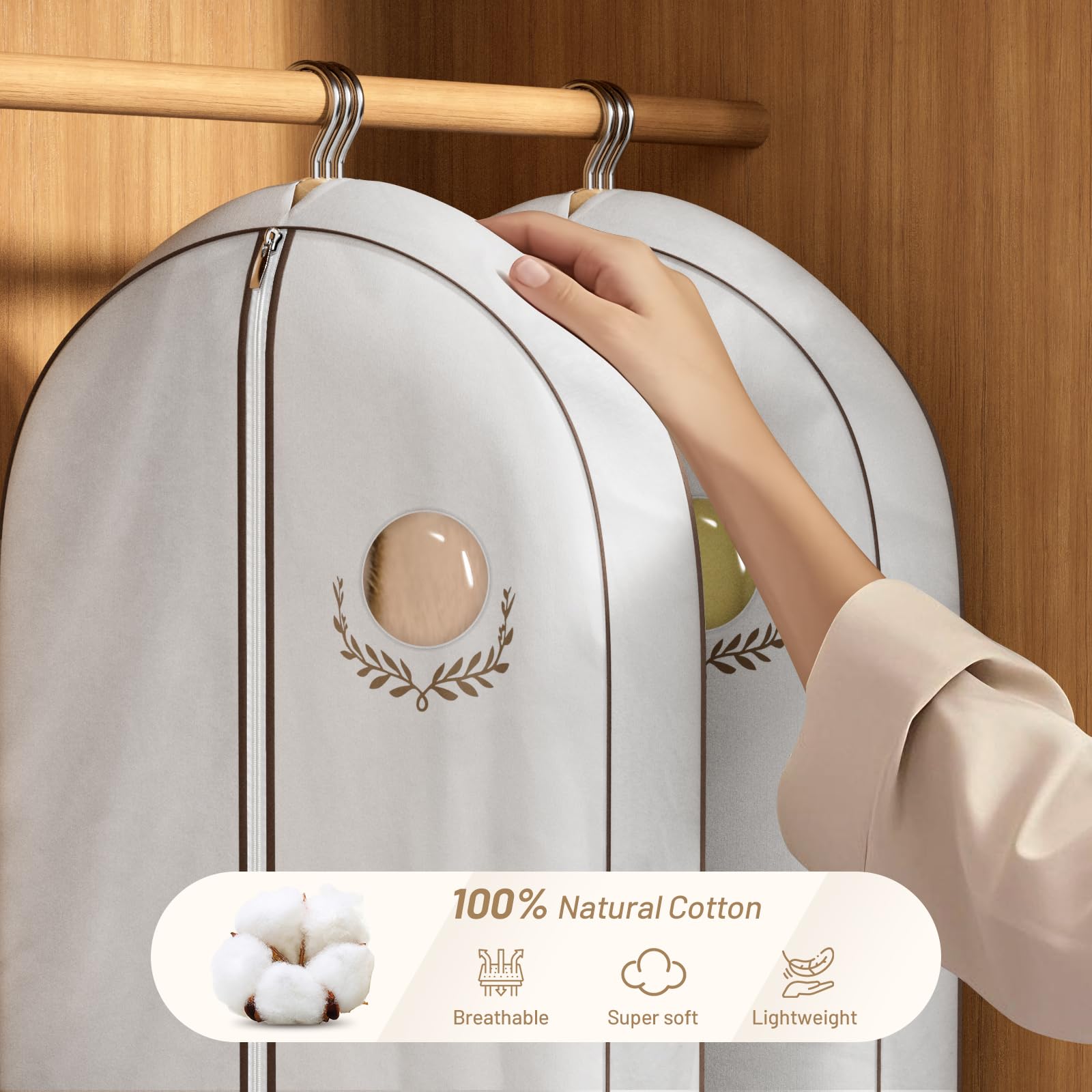 MISSLO luxury suit bag white finish highlights protective color and wrinkle-free storage
