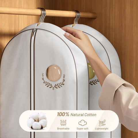 MISSLO luxury suit bag white finish highlights protective color and wrinkle-free storage