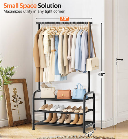 MISSLO multi-functional garment rack ideal for shoes, bags, and folded clothes