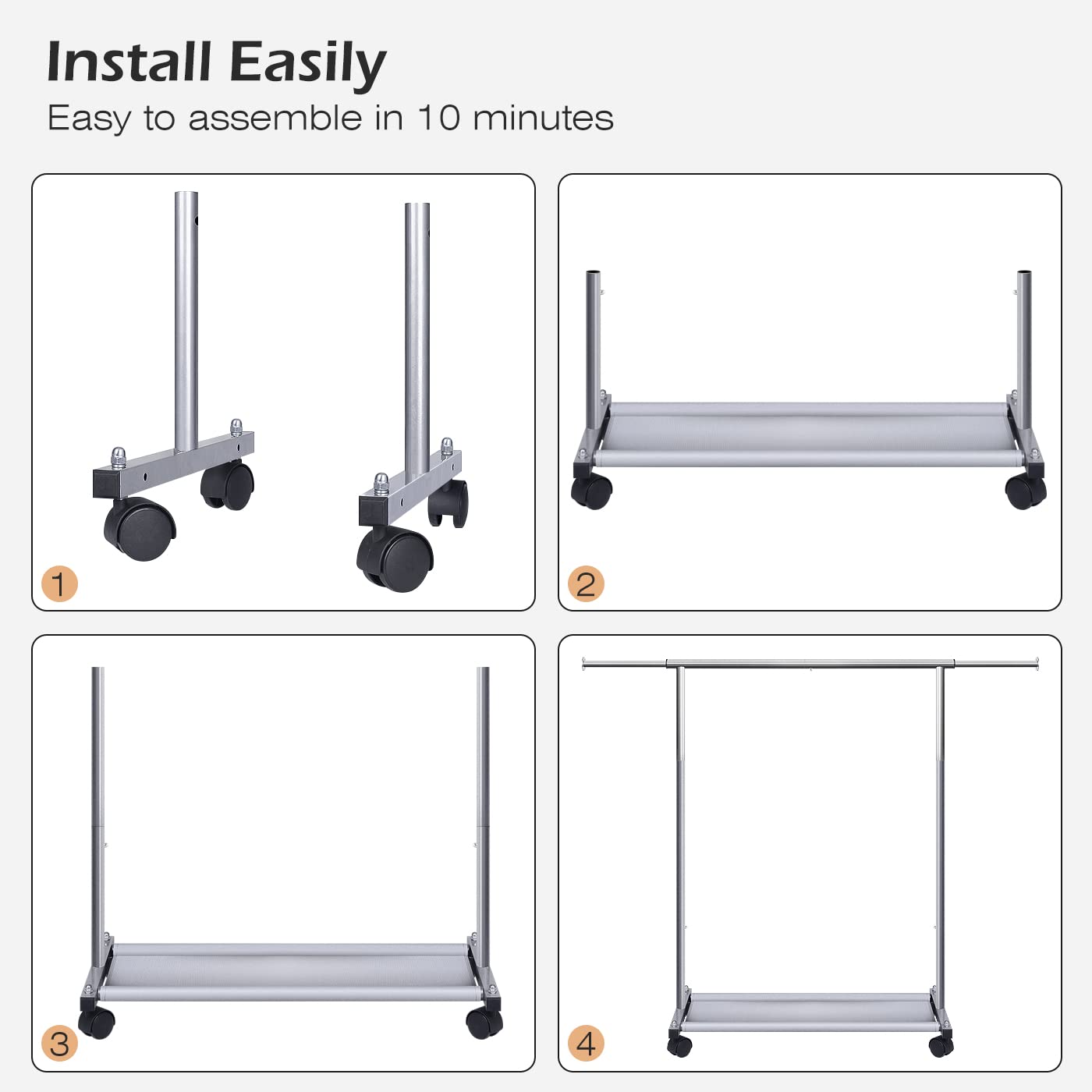 MISSLO versatile rack suitable for laundry, bedroom, or garage storage needs.