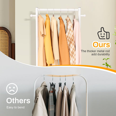 MISSLO rolling wardrobe rack mesh frame offers versatile, breathable storage options.