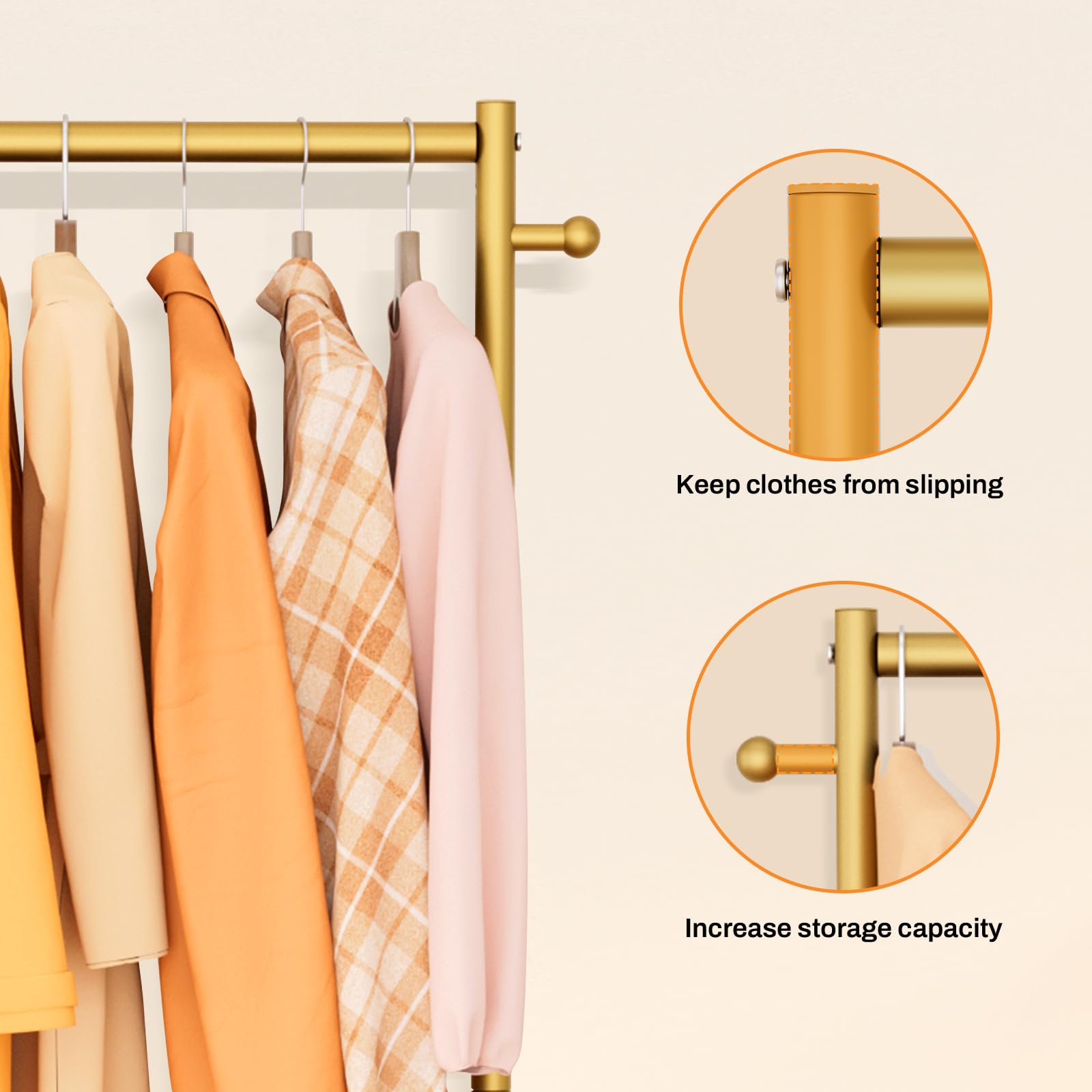 MISSLO side hooks provide extra hanging space for scarves and bags