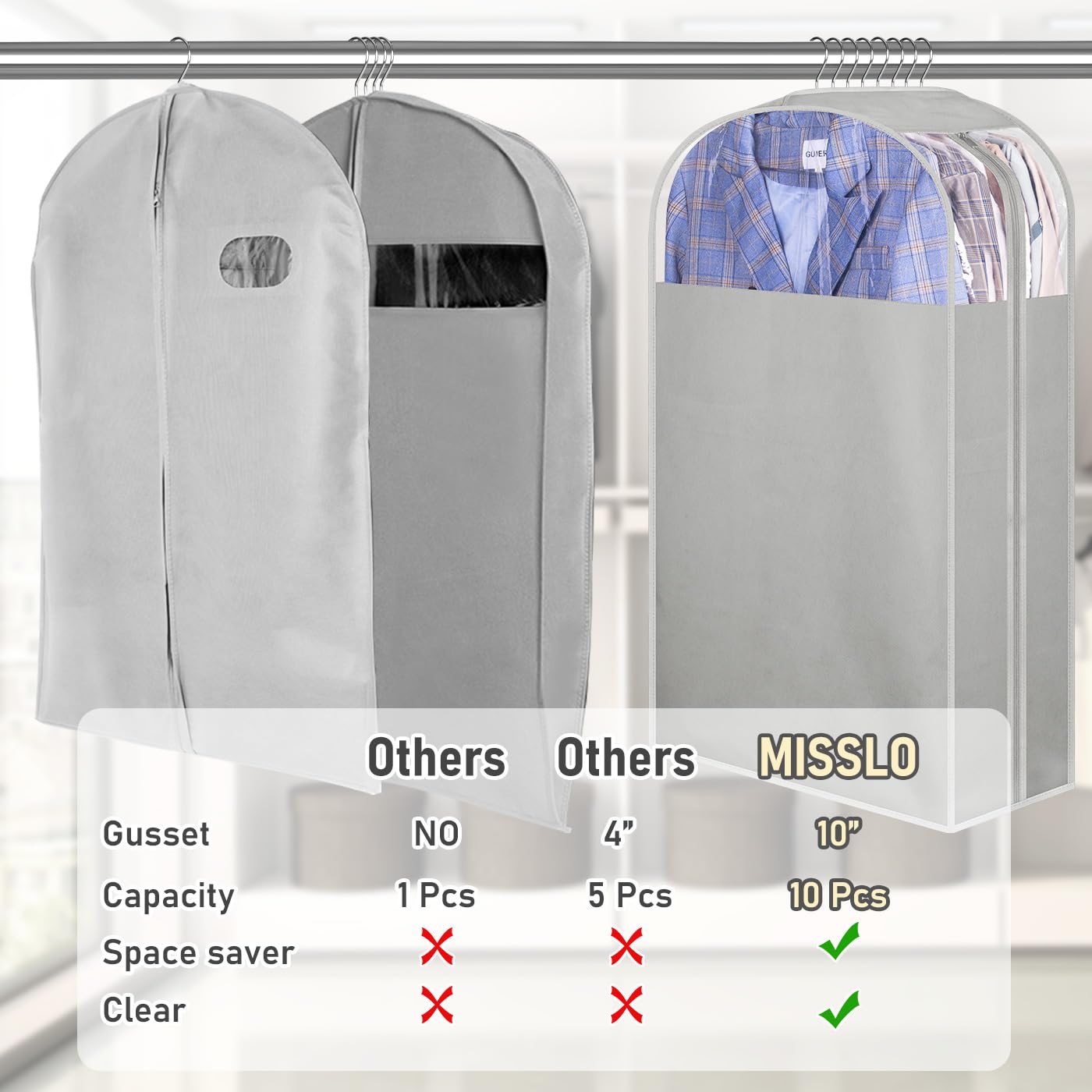 MISSLO side zipper enables quick access to your outfits.