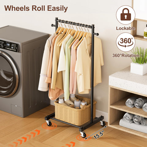 MISSLO rack designed for kids helps children hang clothes and learn independence.