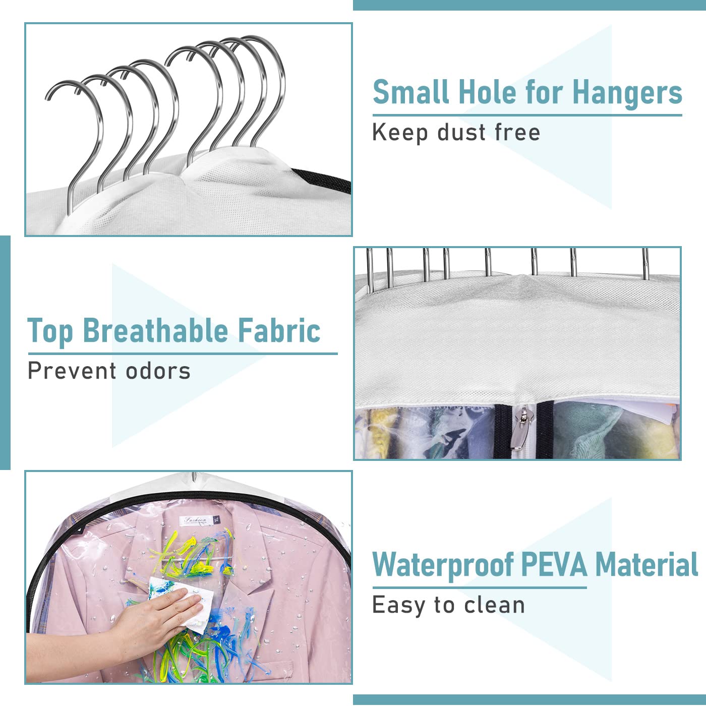 MISSLO three-pack garment bags protect outfits and simplifies closet organization.