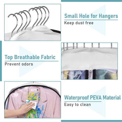 MISSLO three-pack garment bags protect outfits and simplifies closet organization.