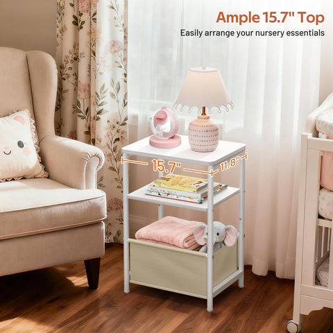 MISSLO toddler nightstand with spacious desktop for lamp, books, bottle, or snack