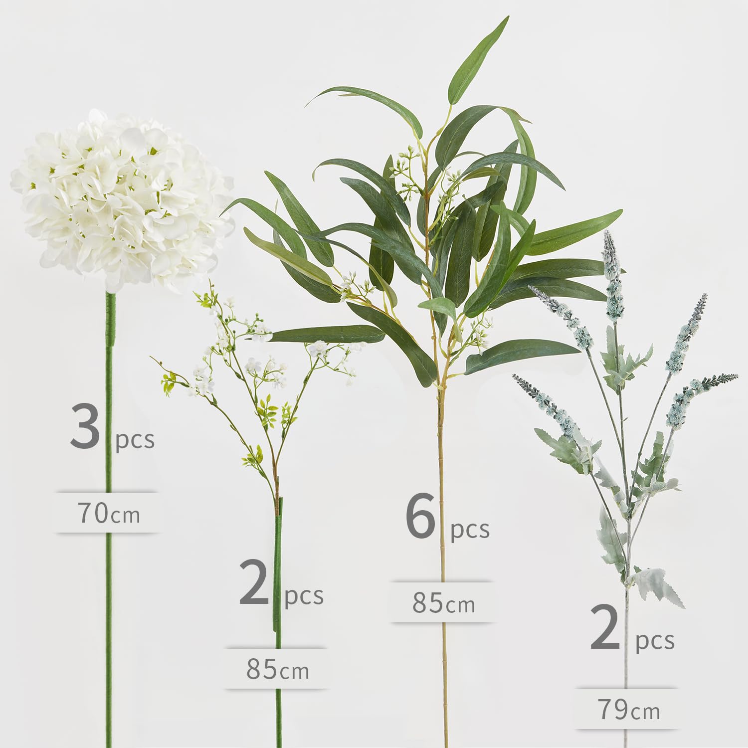 MissPIN 13-piece wedding centerpieces display ultra-realistic faux stems for elegant tables
