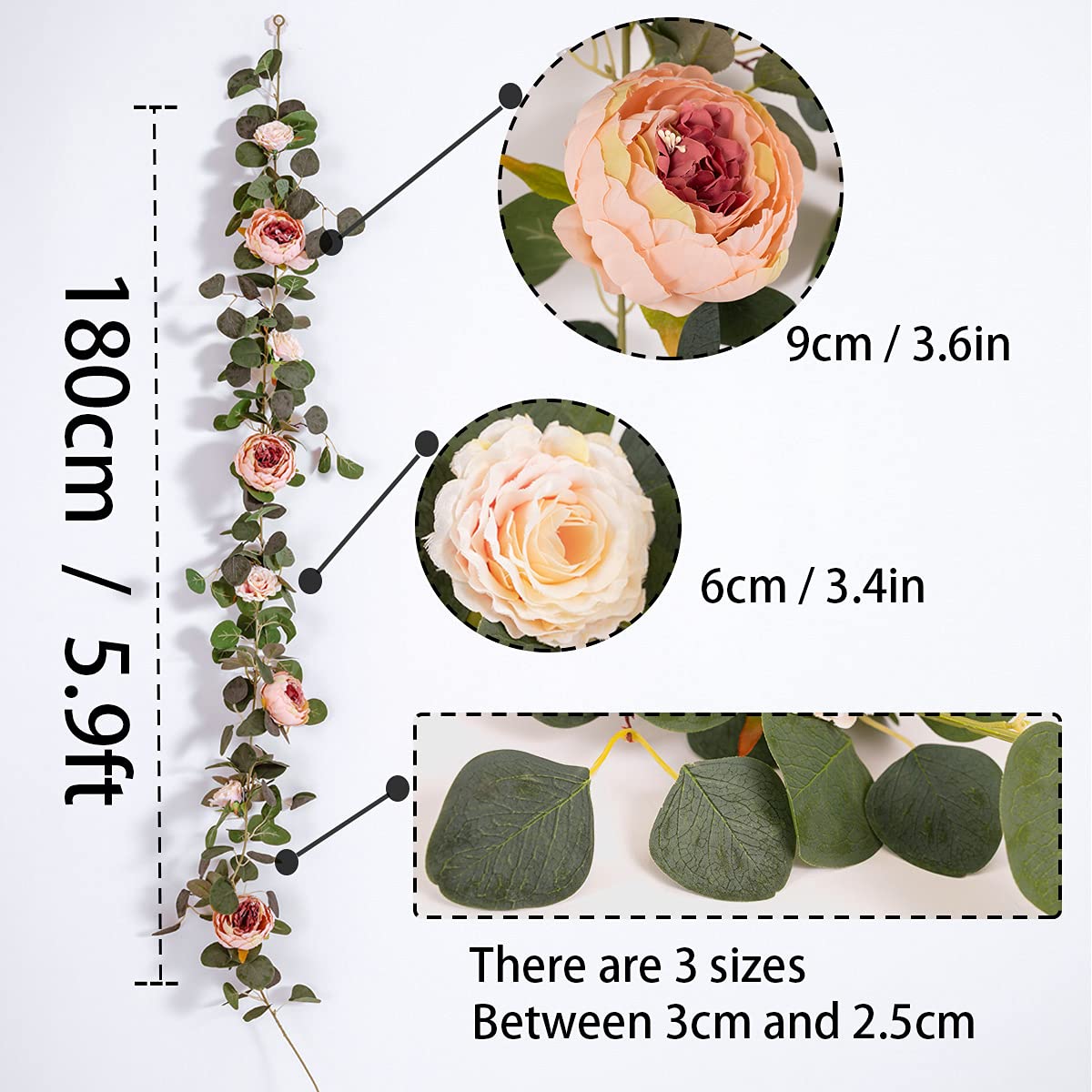 MISSPIN vintage peony bloom on vine highlights layered petals for romantic wedding decor.