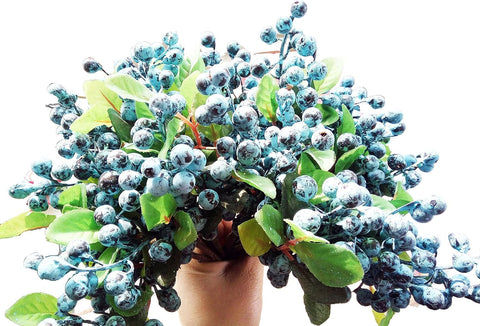 Mistari artificial blueberries stems table centerpiece in elegant setting