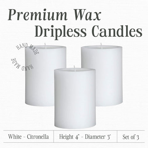 Mister Candle citronella pillar 3x4 – table ambience highlighting minimalist lines for any setting.
