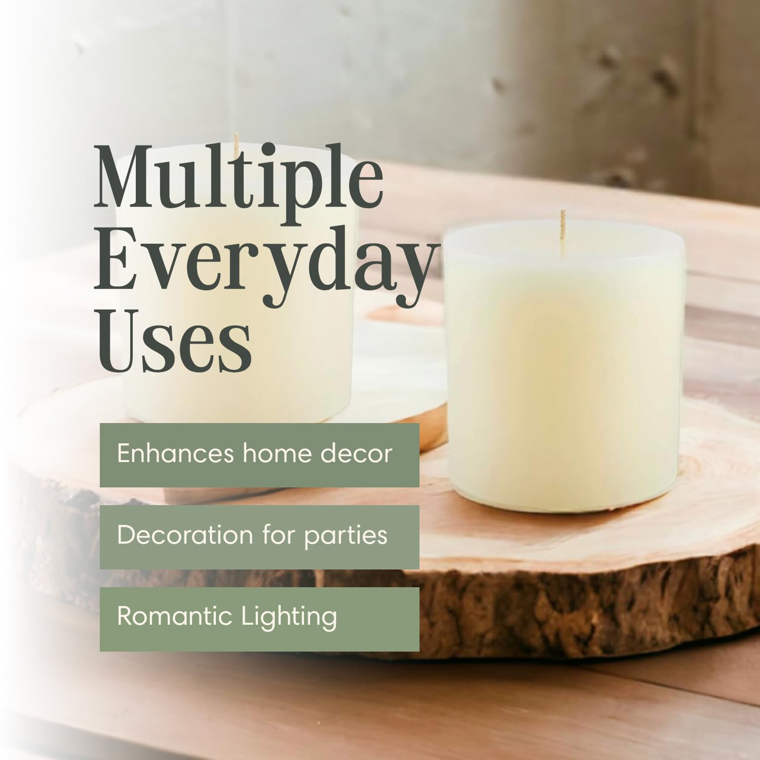 Mister Candle ivory 4x4 centerpiece candle enhancing any decor style