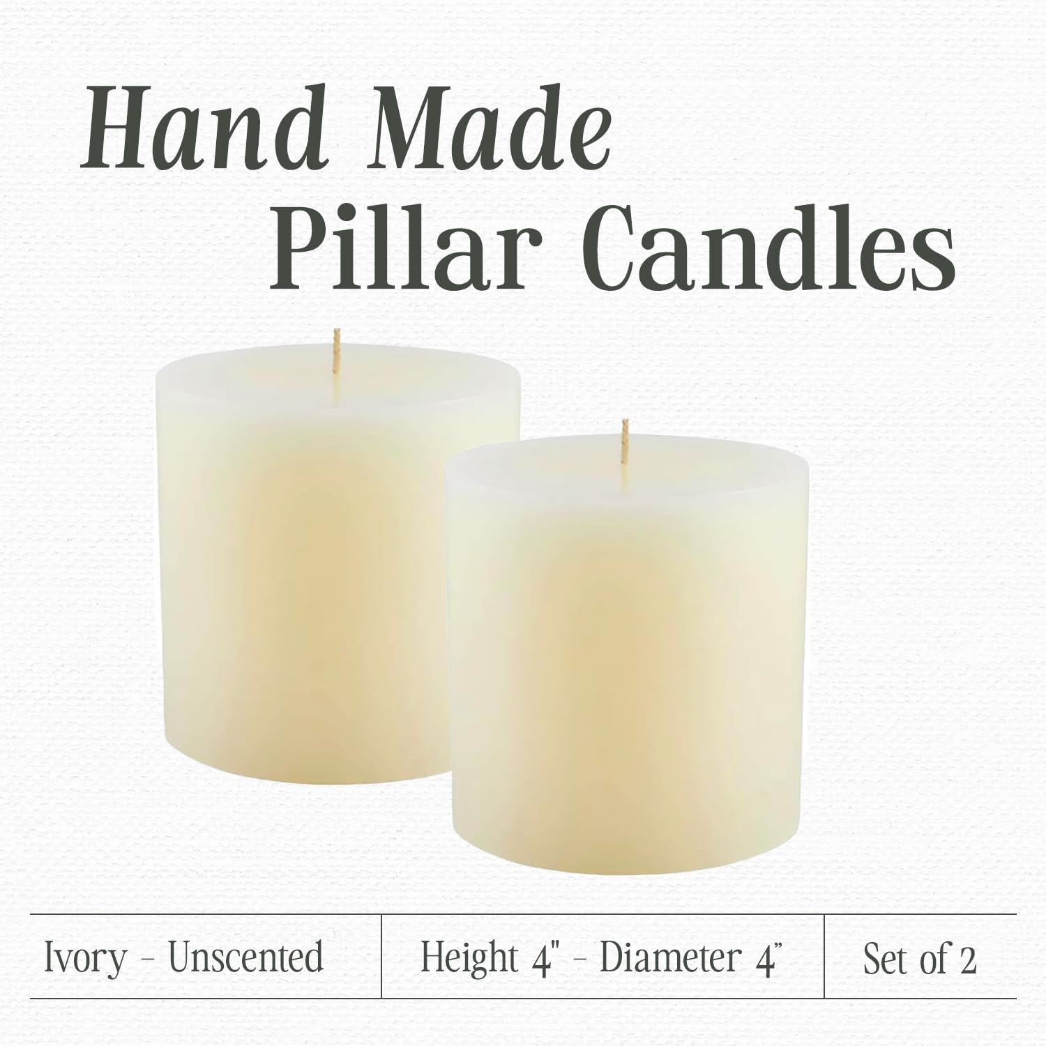 Mister Candle hand-poured ivory pillar candle highlighting premium wax and steady light
