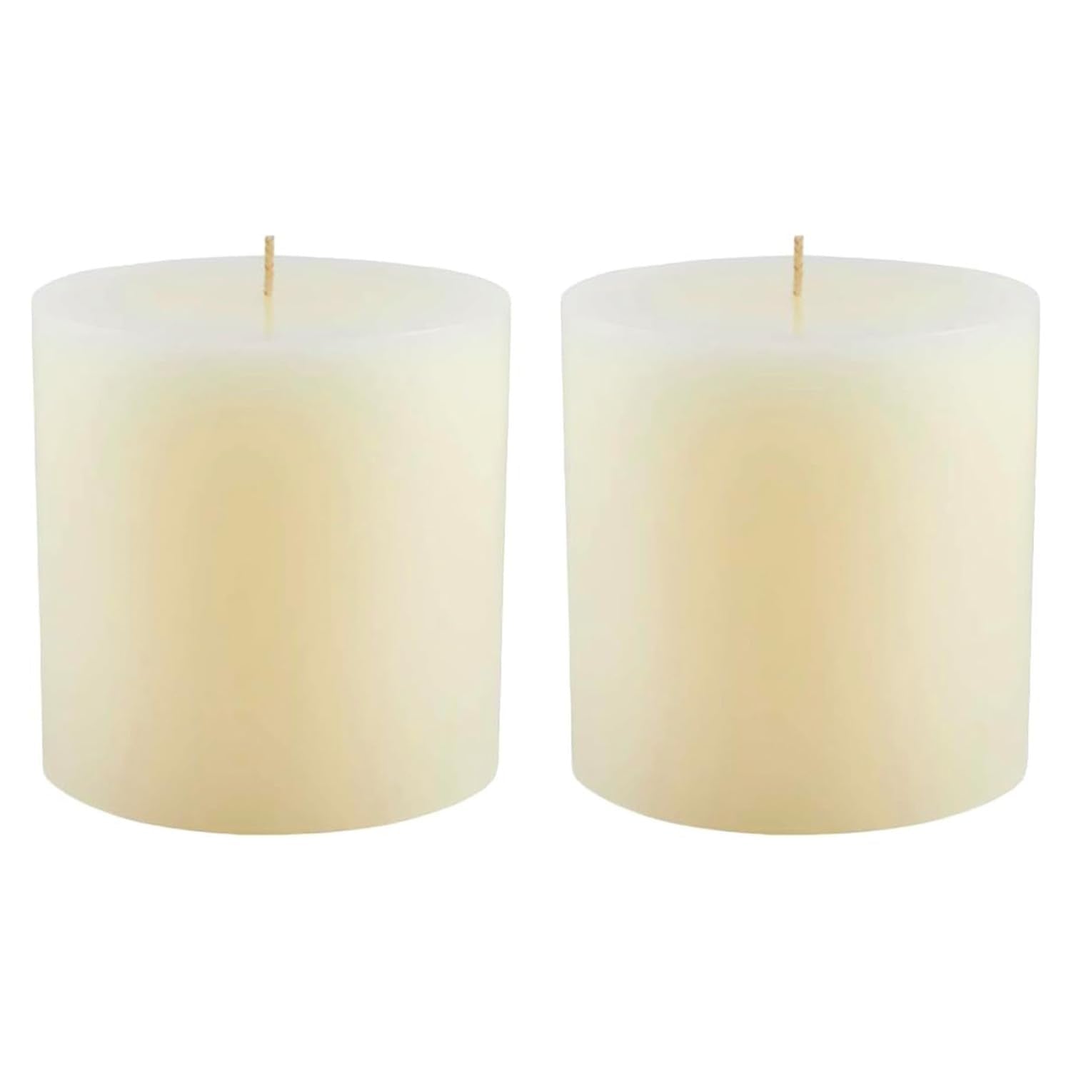 Mister Candle unscented pillar candles set of 2 in ivory for clean burn and refined decor