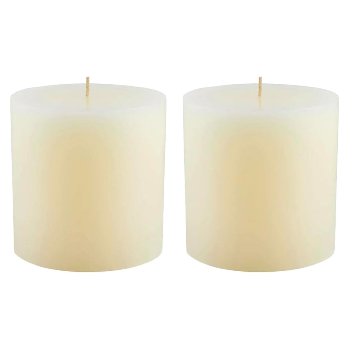 Mister Candle unscented pillar candles set of 2 in ivory for clean burn and refined decor
