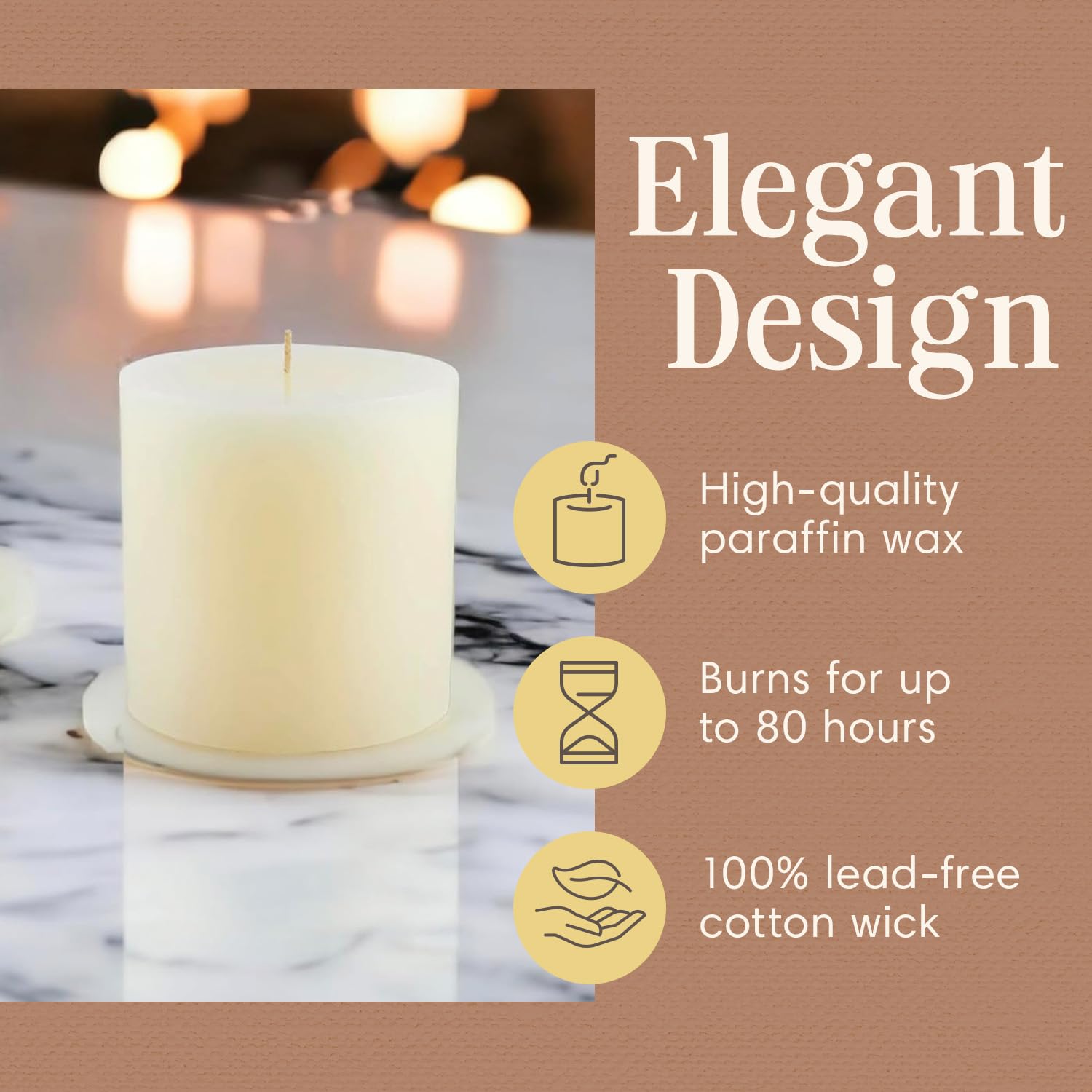 Mister Candle smokeless dripless pillar candle creating a calm ambience without strong fragrance