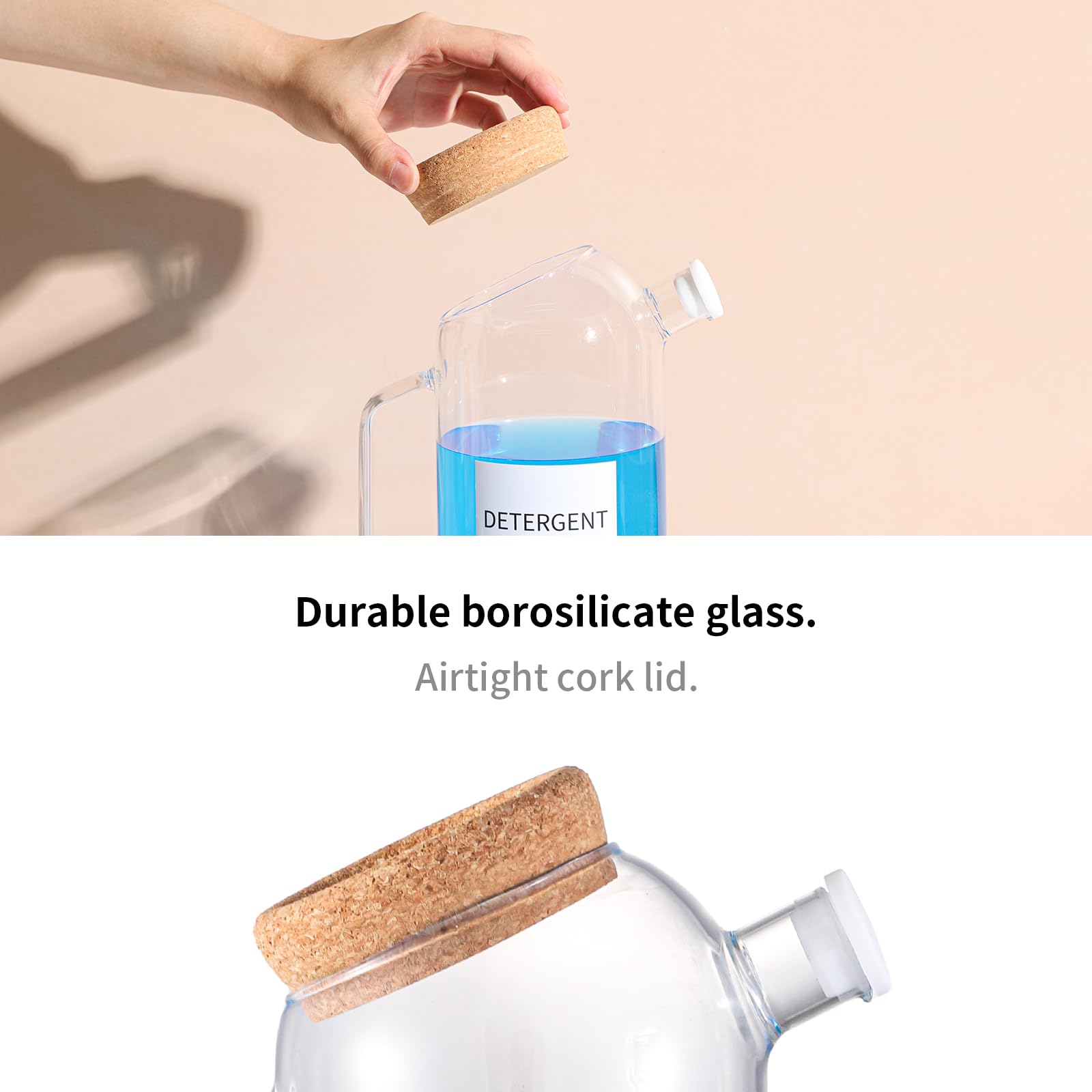 Mithrgrous easy-refill 60.9oz detergent dispenser streamlines laundry routine.