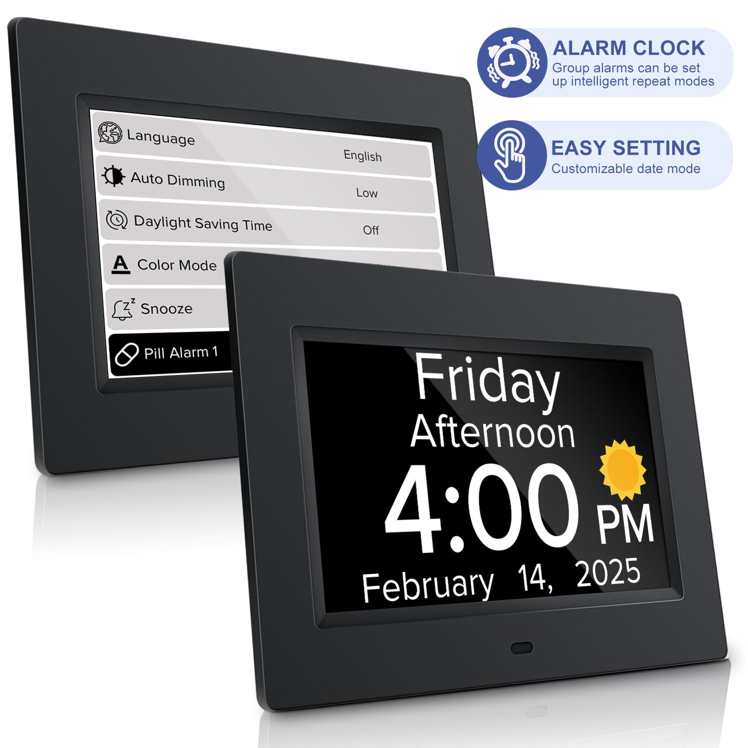 Mitoart clock-voice-timing with remote announces time in 9 languages for seniors.