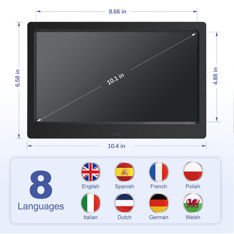 Mitoart voice timing function announces time in multiple languages