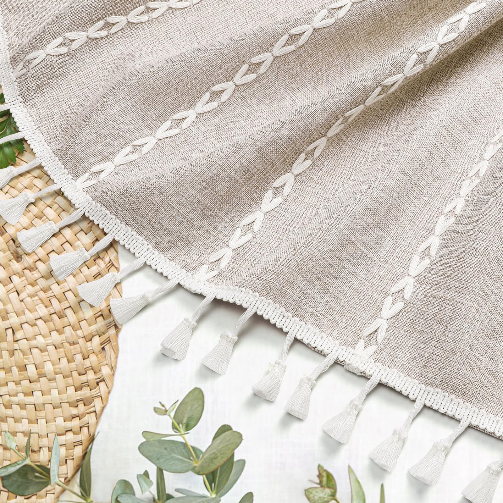 MitoVilla linen polyester blend curtain drape adds soft structure
