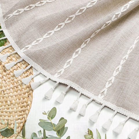 MitoVilla linen polyester blend curtain drape adds soft structure