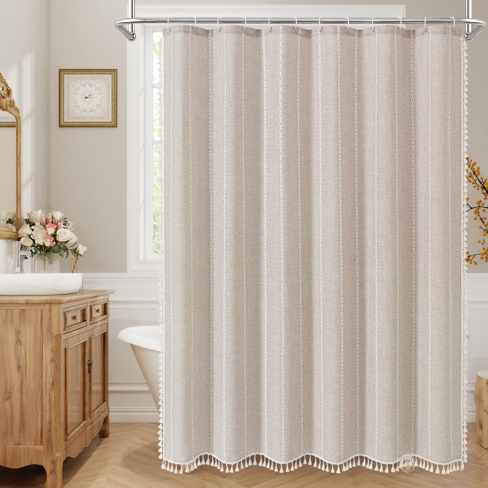 MitoVilla curtain tassel detail enhances vintage charm and texture