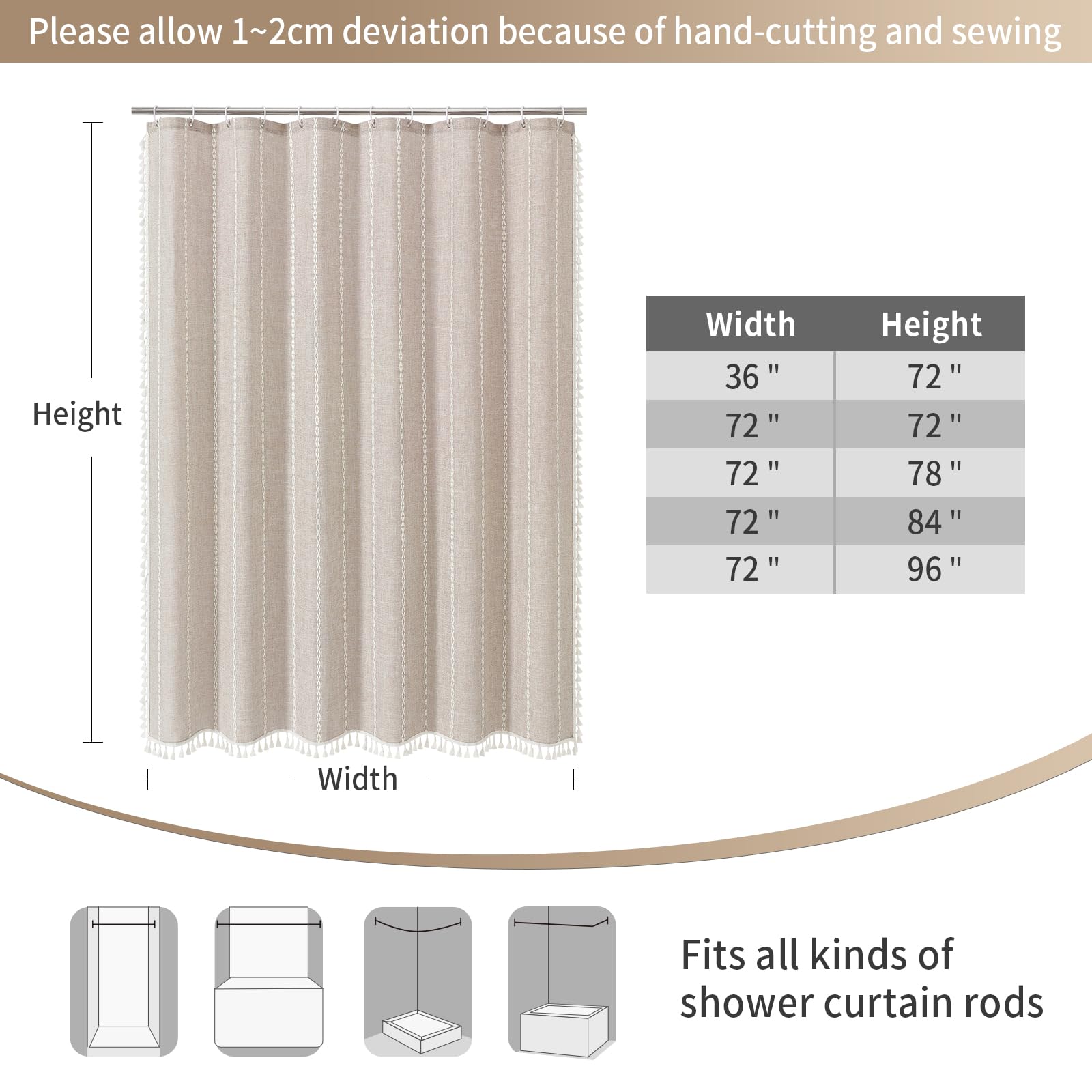 MitoVilla water bead repellent curtain surface for faster drying