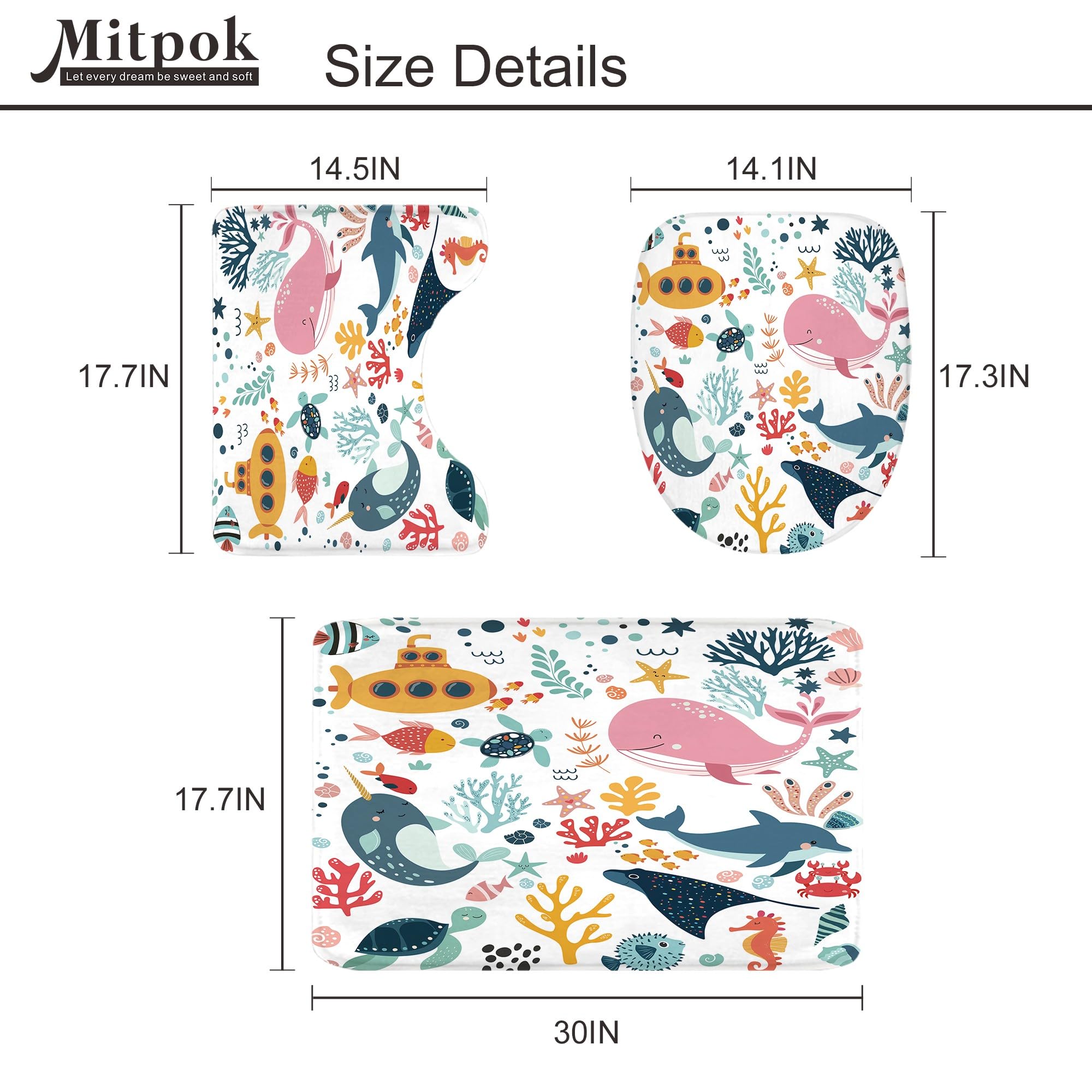 Mitpok closeup whale design bursts with bright, kid-friendly colors.